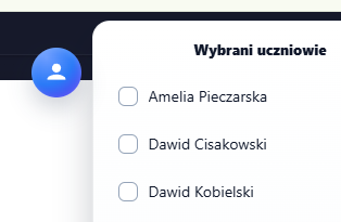 Panel korepetytora — Udostępnianie uczniom