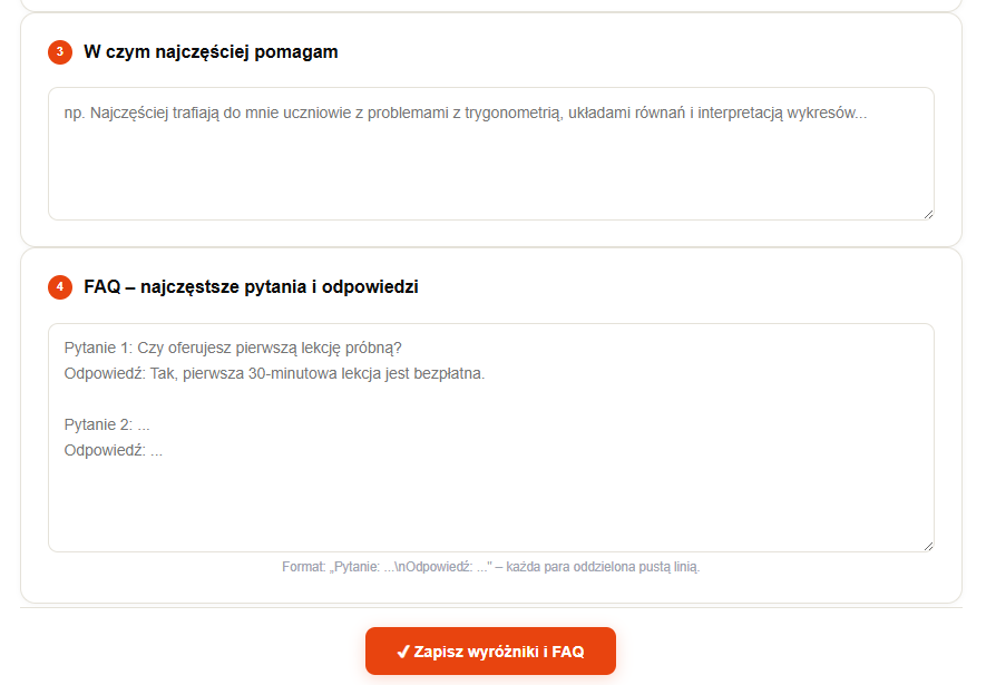 Konto ogłoszeniodawcy — Wyróżniki — sekcja FAQ