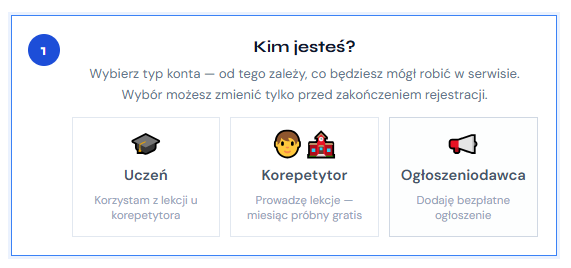 Jak założyć konto — Wybór typu konta