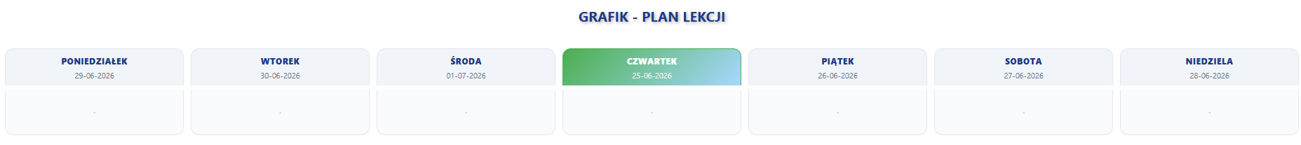 Konto ucznia — Grafik — plan lekcji