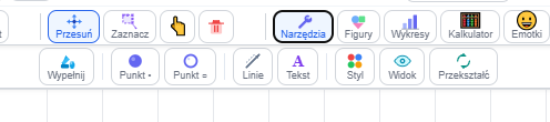 Konto ucznia — Pasek narzędzi